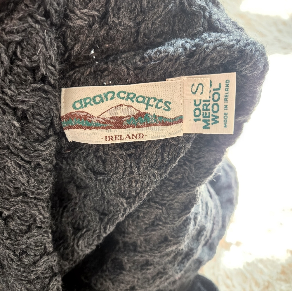 Aran Crafts Charcoal Knit Sweater Vintage - Picture 5 of 7